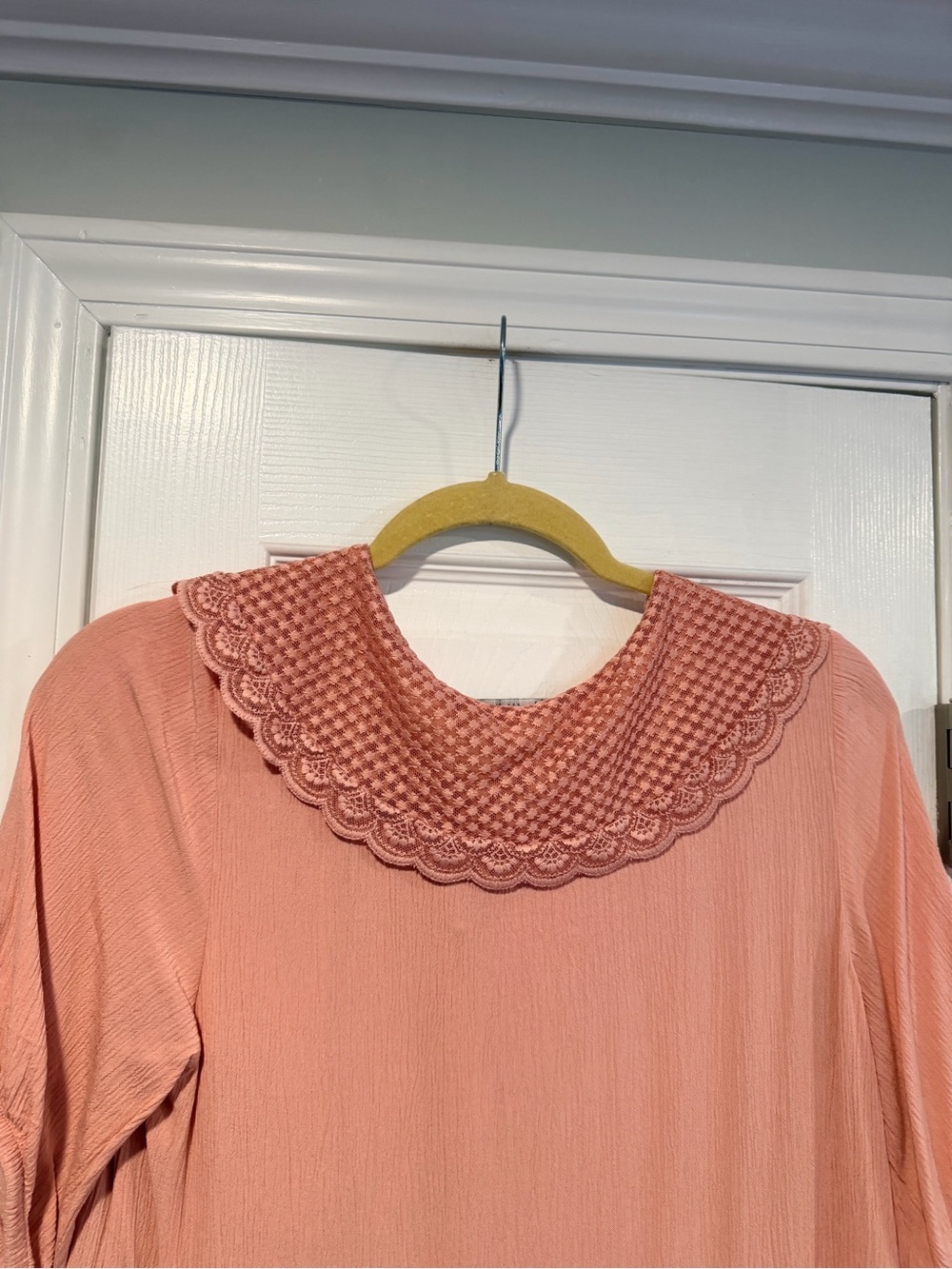 Zara Size M Embroidered Lace Collar Babydoll Tunic Dress Top Boho Cottagecore - Picture 11 of 11
